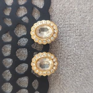 Swarovski Signed Earrings - Padded Clip on